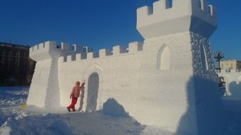 very beautiful snow castle