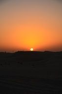 sunset in the desert of Abu Dhabi