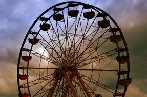 Ferris Wheel at night in summer
