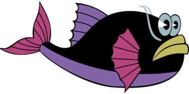 Colorful unhappy fish clipart