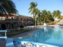 swimming pool in the courtyard of the hotel