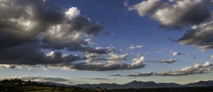 perspective view of clouds in the sky