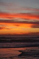 Ocean beach at sunset in California