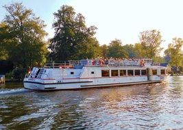floating ship on a river in Berlin
