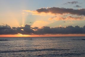 sunrise the lights of a sun kauai hawaii beach ocean