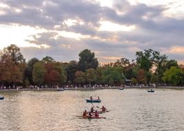 boats in the pond in Madrid