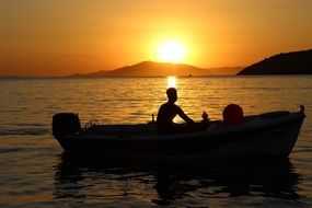 sunset boat