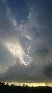 high clouds above town at sunset, brazil, goiás