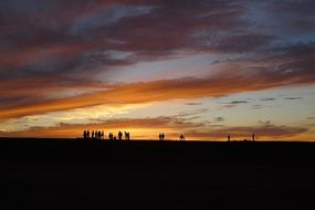 silhouettes at sunset
