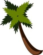 drawing of a green palm tree in computer graphics