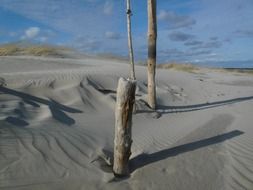 grey sand dunes on beach at north sea, germany, nordfriesland