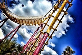 roller coaster on a bright sunny day