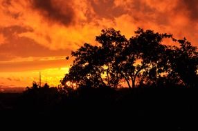 fiery sunset afterglow