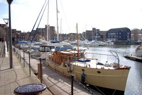 yachts and boats at st. katherines dock in London