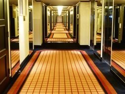 square tile in the hotel hall
