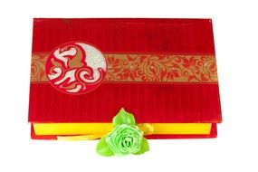 gift in a red box with ribbon