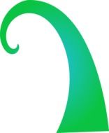 drawing of big green ocean wave