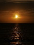 golden sunset over the sea view in the shores of Fukuoka, Japan