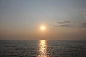 bewitching sea sunset on the horizon