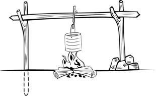 cooking at the stake as a graphic image