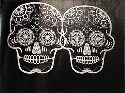 two skulls as ornaments