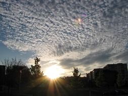 cirrus clouds at sunset