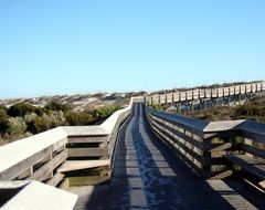 boardwalk with coastline fence