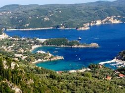 sea panorama from Corfu island, Greece