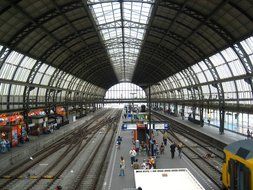 panoramic view of the railway station platforms