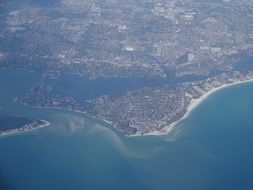 aerial view of the gulf coast