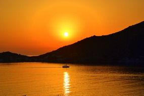 golden sunset over kalymnos island