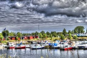 Ship port storm Cloud weather