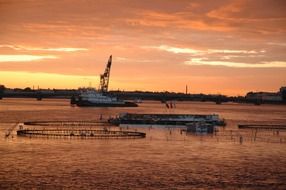 boat on the water at dusk