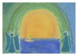 image painting sun summer angel