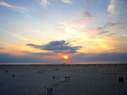 landscape of sunset over the beach of Salvador