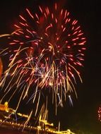 fireworks over the Buddhist temple