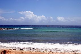 water on the beach on a tropical island