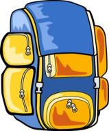 colorful backpack, illustration