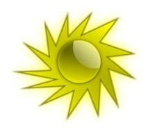 drawing of sun with long rays