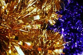 Gold and purple Christmas decorations