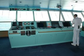 Command deck on a ship