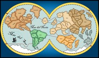 continents drawn on the map