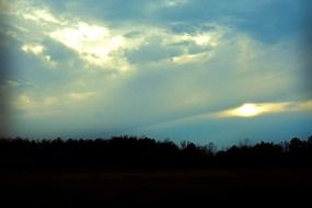 cloudy sky over the hills