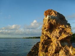 Cliff on a tropical beach