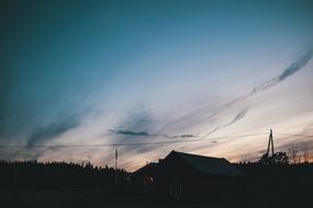 village at dusk