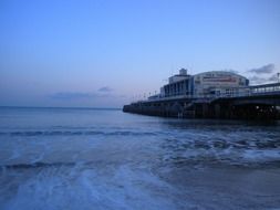 beach pier in bournemouth evening scene