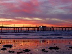 afterglow web pier sunset sea silence