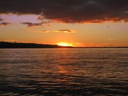 bright sunrise over the ocean