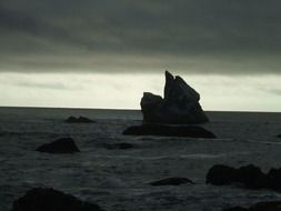 stone rock on the ocean coast