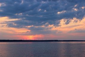 evening lake sunset